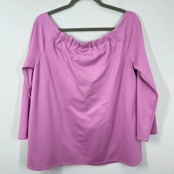 Tuckernuck Size XL Miranda Lilac Purple Off the Shoulder 3/4‎ Sleeve Blouse - Image 6