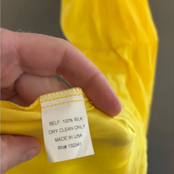 Amanda Uprichard Yellow Silk Mini Dress - Image 5