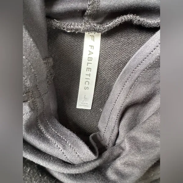 Fabletics women black large long sleeve hoodie with neck liner - Image 2