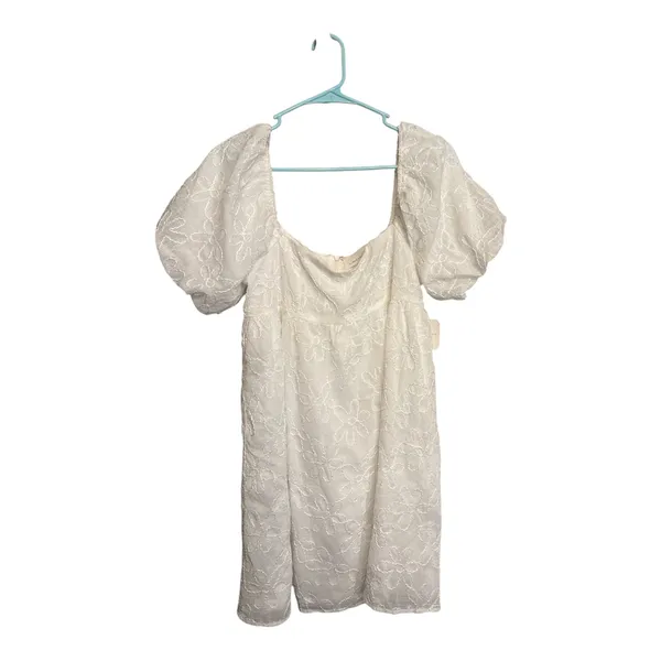 Altar'd State Cream Puff Sleeve Lace Mini Dress - Image 4
