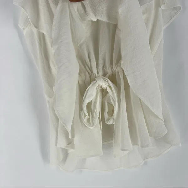 Max Studio Lightweight‎ Gauzy Layered Ruffle Sleeveless Peplum Top Feminine - Image 9