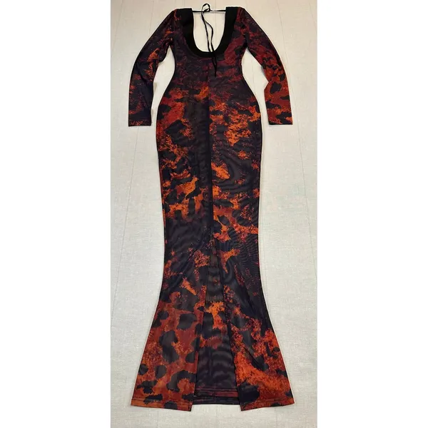 NWOT MURCI | LEAENA Deep Scoop Maxi Dress Mesh in‎ Hot Leopard | Women's Size 2 - Image 3