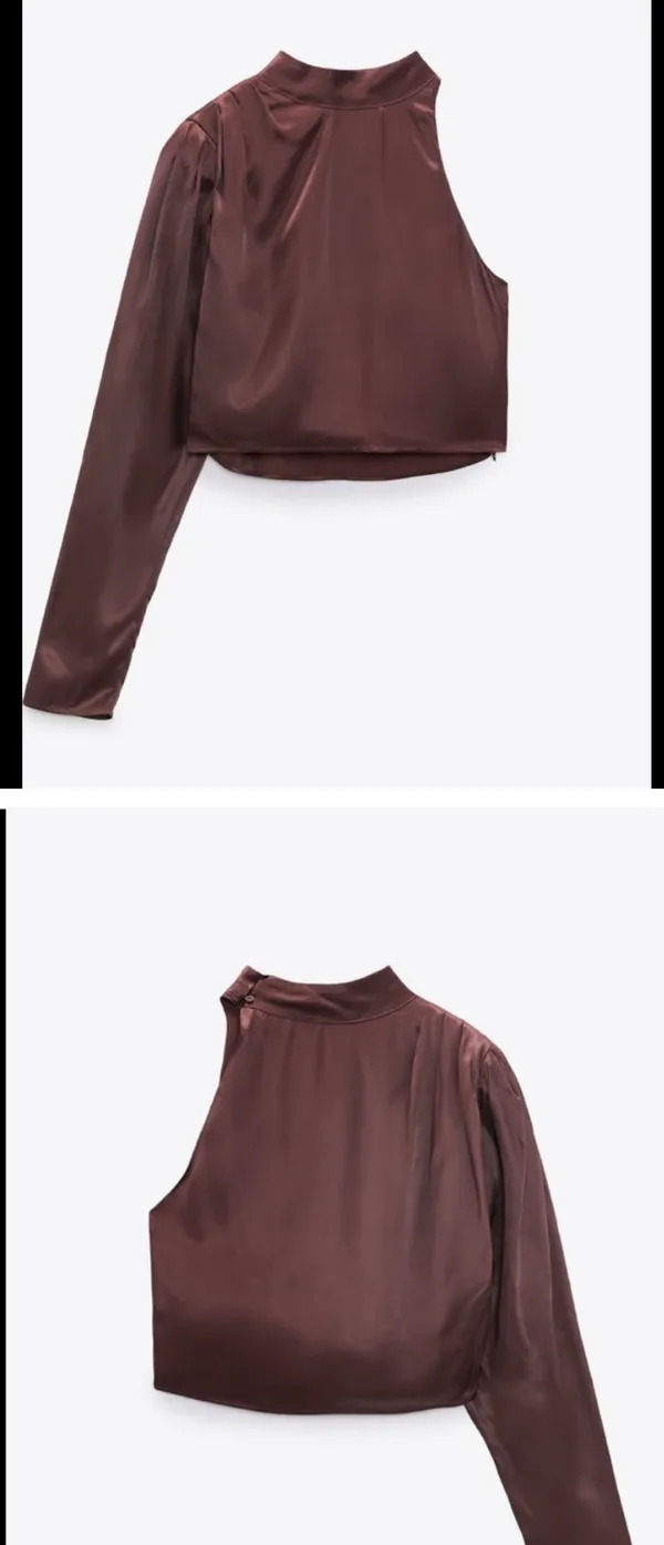 ZARA Brown Half Sleeve Shirt - Image 7