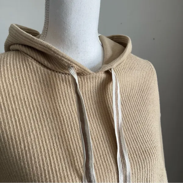 AERIE | Tan Textured Hoodie Sweatshirt Sz S - Image 5