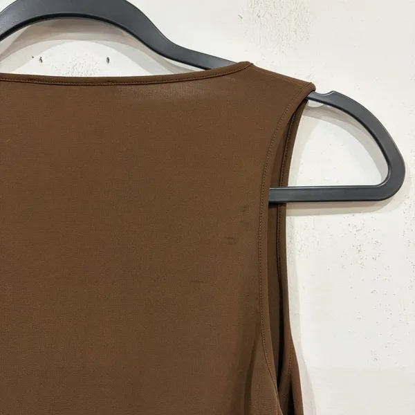 Michael Kors Brown Sleeveless Maxi Tank Dress Size Medium Side Slit Minimalist - Image 6