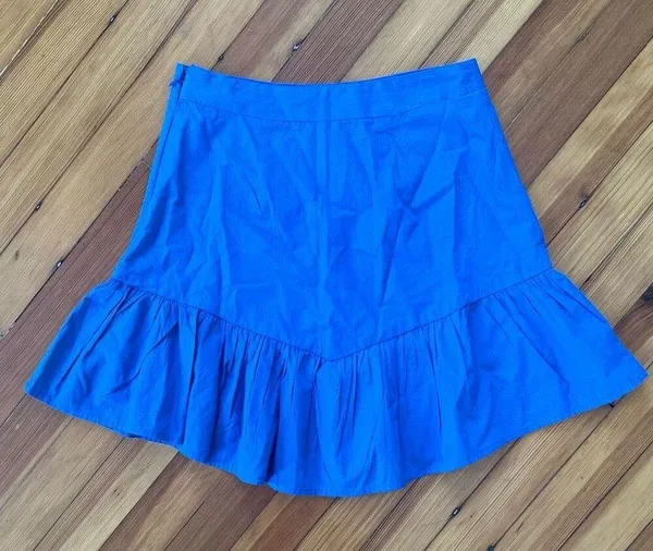 Maeve Anthropologie NWT Flounce Mini Skirt in Blue Size 6 - Image 4