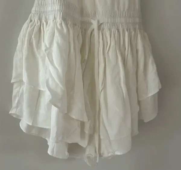 Free People White Prima Shortsie Workout Athletic Romper NWT Size Large - Image 3