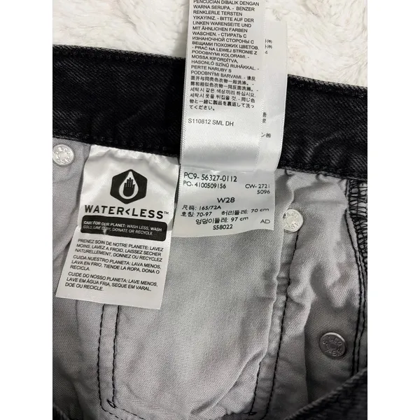 Levi's 501 Black Washed-out Denim Cut-off Button Fly Summer Beach Shorts 28 - Image 4