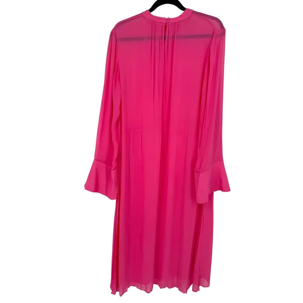NWT Anthropologie‎ Womens Long Sleeve Sheer Tunic Dress Pink Bell Sleeve Size XL - Image 6