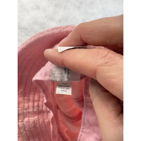 Target Pink Terry Cloth Floral Embossed Bucket Hat Kidcore Y2K Kawaii - Image 8