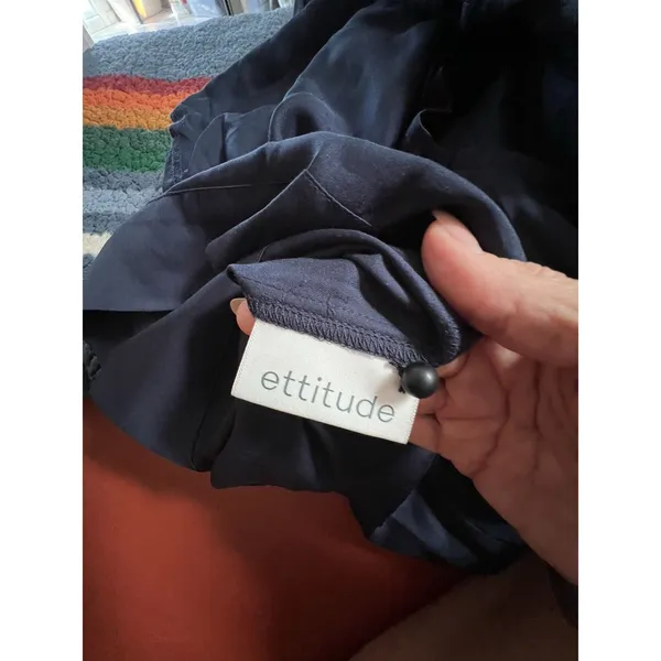 Ettitude Sateen Jumpsuit Luxurious Ocean Navy Size L‎ New - Image 6