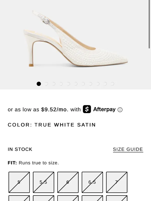 Dolce Vita White Embellished Pointed Toe Slingback Heels - Image 7