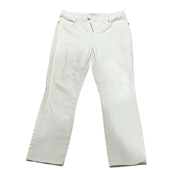 Madewell Women's White Straight Crop Denim Jeans Size 28 - Image 3
