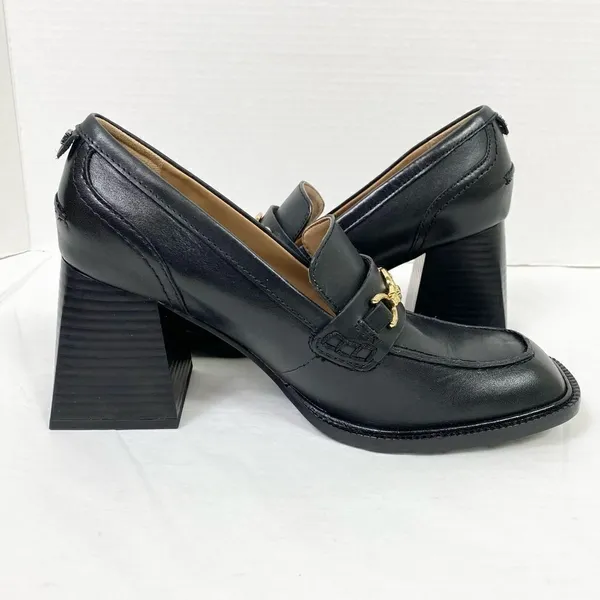Sam Edelman New York Quincy Black Leather Horse Bit Square Heeled Loafers - Image 6
