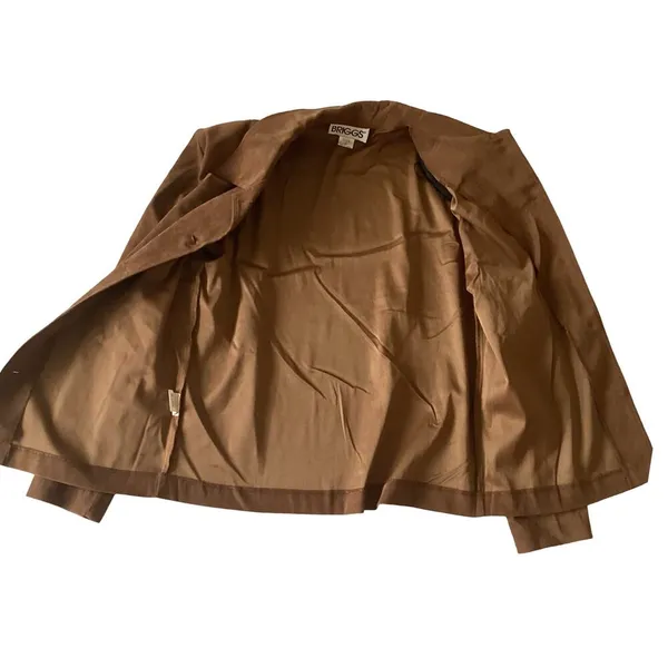 Briggs Vegan Suede Jacket Brown Size M - Image 5