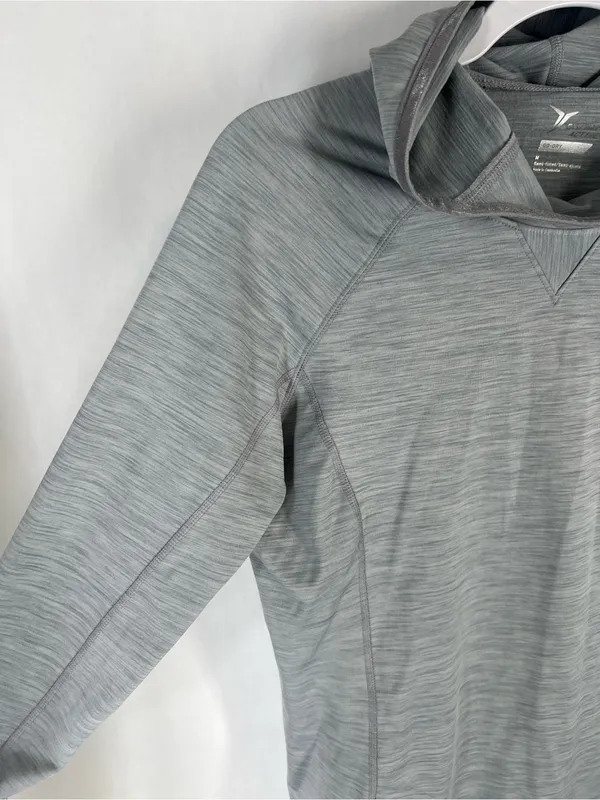 Old Navy Active Go-Dry Gray Hooded Athletic Pullover Top Size M - Image 3