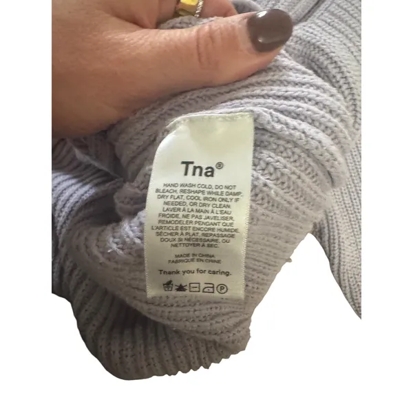 Tna Crew Neck Ribbed Knit Sweater‎ Lavender Size S Purple - Image 4