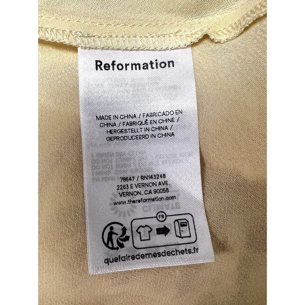 Reformation Anaiis Silk Maxi Dress Honeyglow Yellow Floral Cocktail Party Size 2 - Image 12