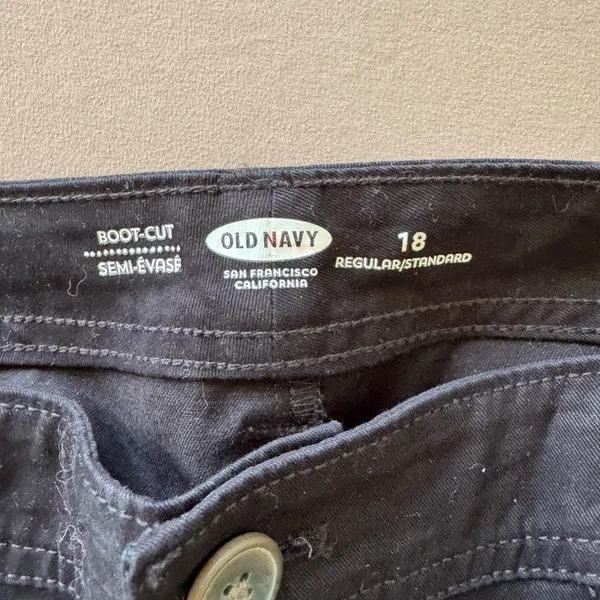 Old Navy black bootcut Khaki Pants - Image 7
