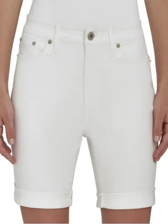 DKNY Jeans Women's Denim Bermuda Short (US, Numeric, 6, Regular, White) - Image 3