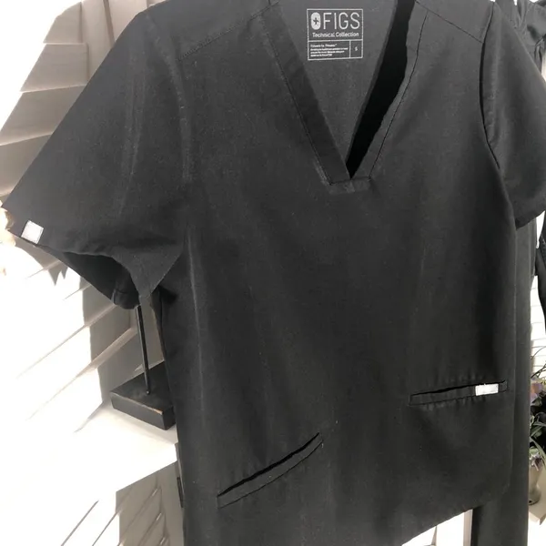 Figs Technical Collection Scrub Set Casma Top Straight Leg Pants Black sz S - Image 7
