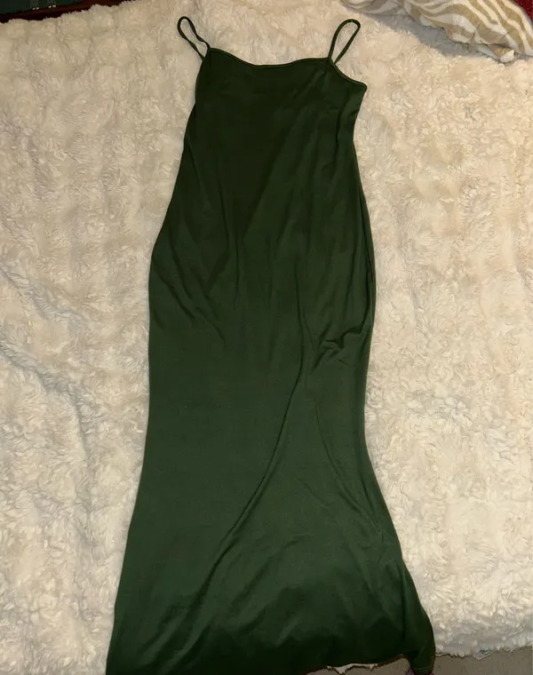 SheIn NWOT Solid Green Cami Long Soft Lounge Dress - Image 15