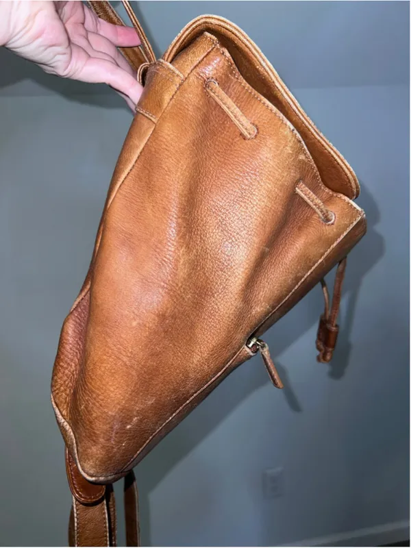 Women's Stone Mountain Brown Leather Backpack One Size - Image 6