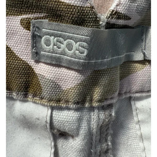 ASOS Design Cargo Pants Womens Size 6 Slouchy Cargo Brown Camo Curvy Fit Twill - Image 2