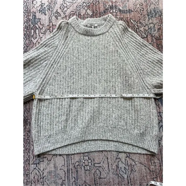 Madewell Ribbed Cotton-Blend Sweater Hthr Dusk Grey Marl Size Medium Heather - Image 12