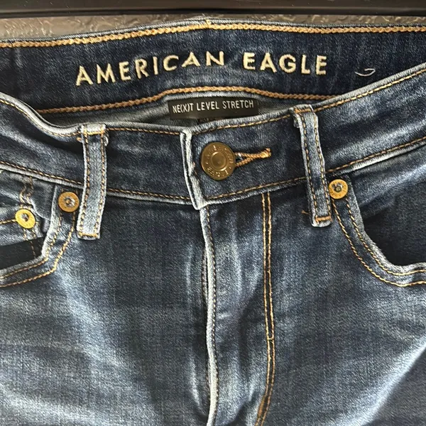 American Eagle Outfitters Super High Waisted Split Hem Flare & Wide Leg Jeans - Image 6