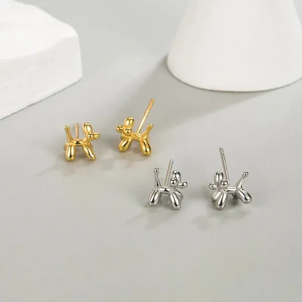 NEW Dainty Unisex Gold‎ Plated Sterling Balloon Dog Earrings, 0.7 x 0.7cm - Image 10