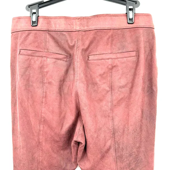 Free‎ People size 30 burgundy maroon pants faux suede leather - Image 4
