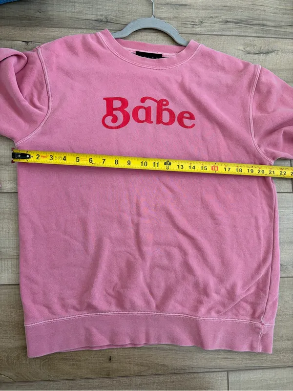 HATCH Pink Crewneck Pullover ‘Babe’ Sweatshirt Maternity Boho Casual 1/ Small - Image 6