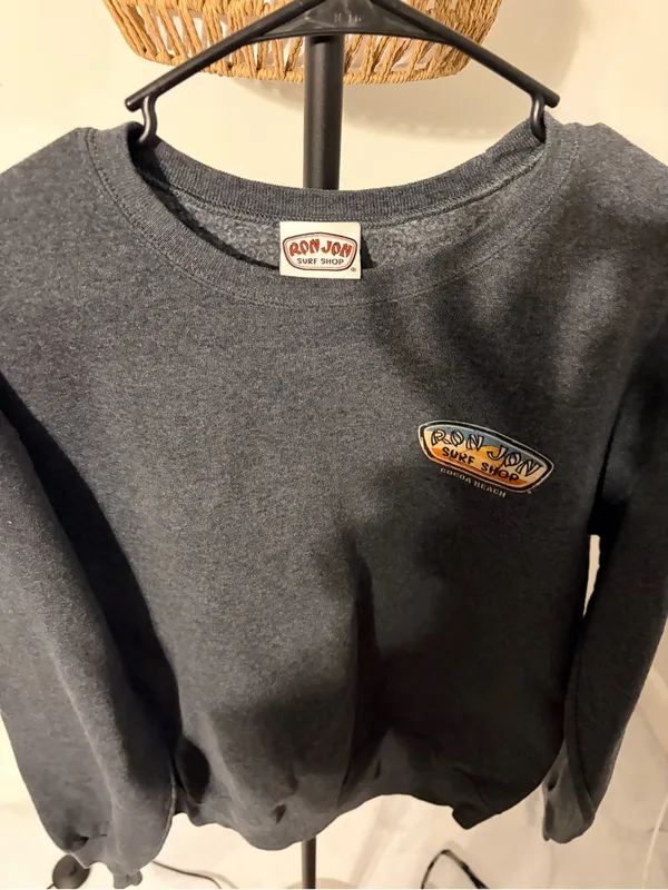 Ron Jon Dark Charcoal Crewneck Sweatshirt with Small Logo - Image 2