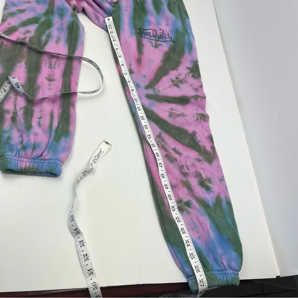 Von Dutch Rhinestone Tie Dye Jogger Hoodie Set Olive Green Pink Purple Small‎ - Image 13