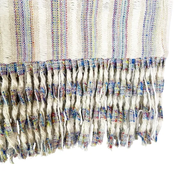 Alexis Vichy Silk Blend Fringe Mini Skirt Neutral Stripe Resort Vacation Size S - Image 9