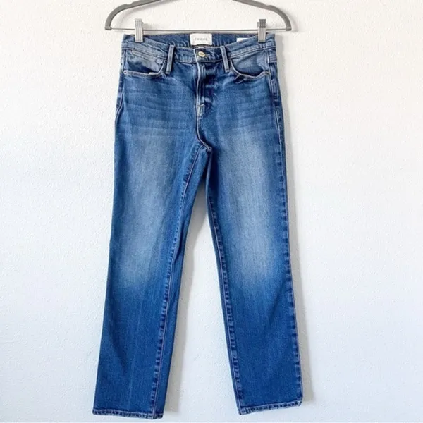 Frame Le High Straight High Rise Jeans in Hagen - Image 2