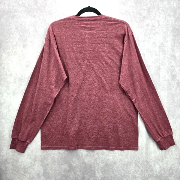 Fruit‎ of the Loom Red Heather Longsleeve Top Pullover Tshirt Sweater Medium - Image 2