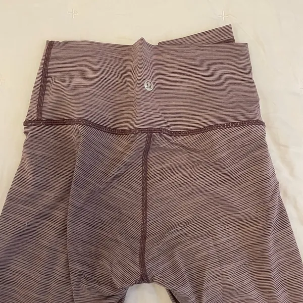 Lululemon Athletica Purple Striped Leggings - Image 2