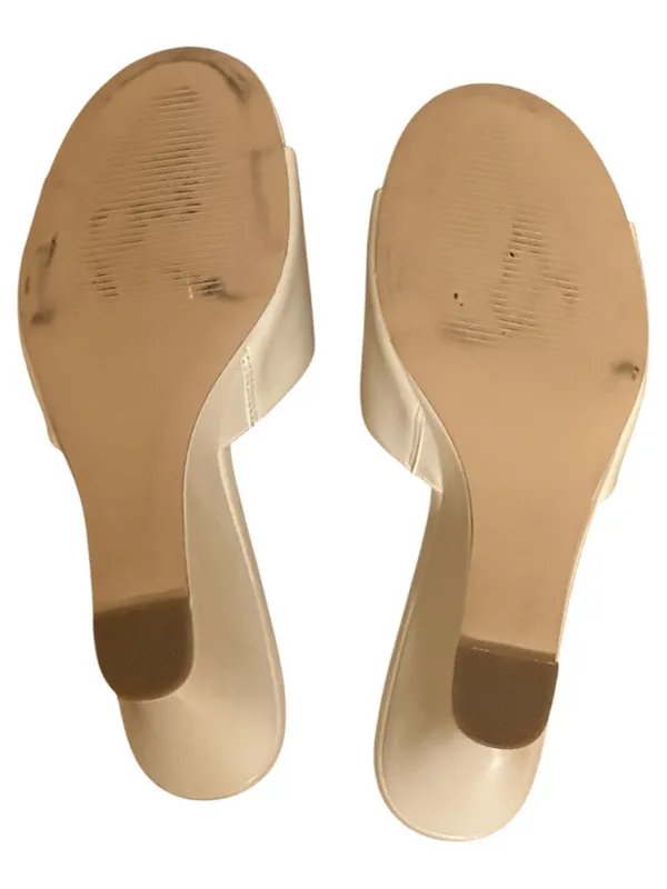 Steve Madden Cream Faux Leather Wedge Side Sandal Open Toe Wedge Heels NWT - Image 4