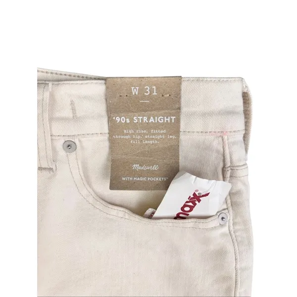Madewell 90s Straight Jeans‎ High Rise Size W31 White Cream Fitted Through Hip - Image 5