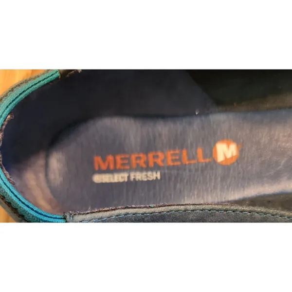 Merrell Tahoe Ballet Flats Leather Comfort‎ Shoes Blue Laser Cutout 9.5 - Image 2