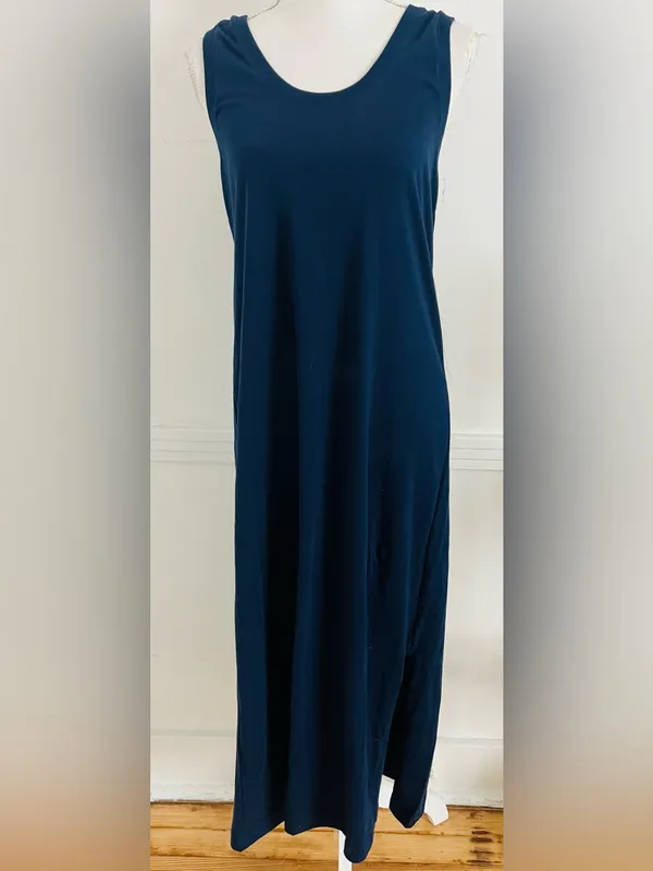Pact • Sleeveless Navy Maxi Dress - Classic Scoop Neck - Image 2