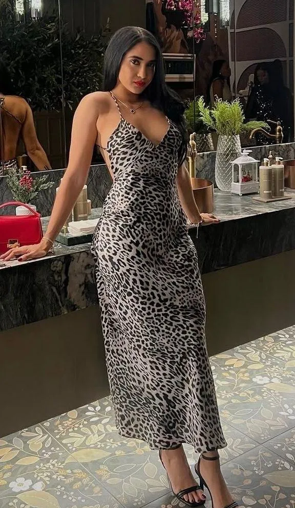 Zara maxi dress cheetah leopard animal print slip satin evening party cocktail - Image 12