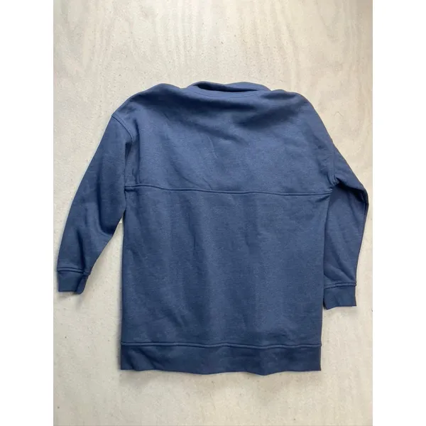 Old Navy Quarter Zip Pullover Womens Small Blue‎ Mock Neck Fleece Sweatshirt - Image 8