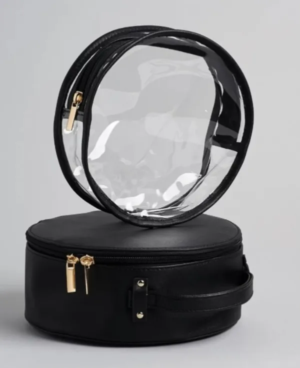 Hudson + Bleecker Preto Nomad Black Round Travel Kit Case - Image 10
