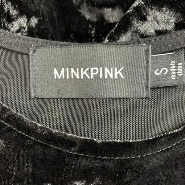 Minkpink Clean Little Black Velvet‎ Dress Sheer - Image 9