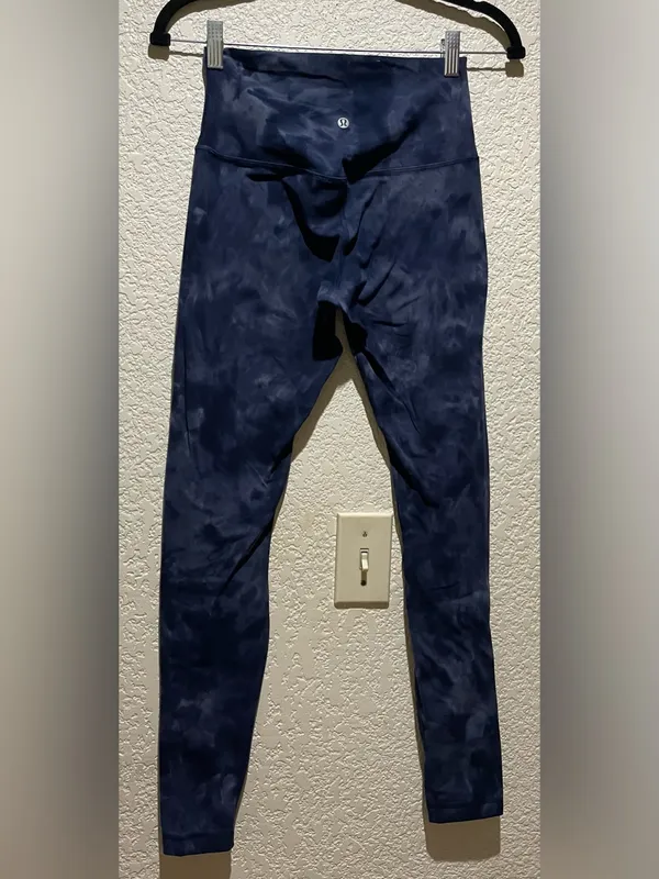 Lululemon Align High Rise 28” Pants Diamond Dye Grey Navy Blue Size 6 Leggings - Image 6