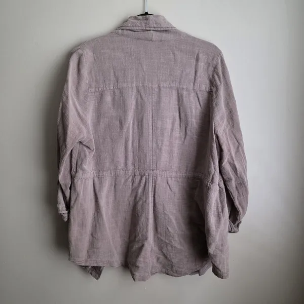 Torrid Light Weight Drape Front Anorak Jacket Womens Soft Beige Size 0 Large - Image 3