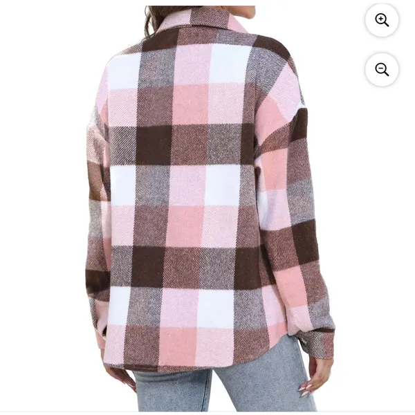 NEW Plaid Flannel Shirts Oversized Long Sleeve Button Down XL - Image 2